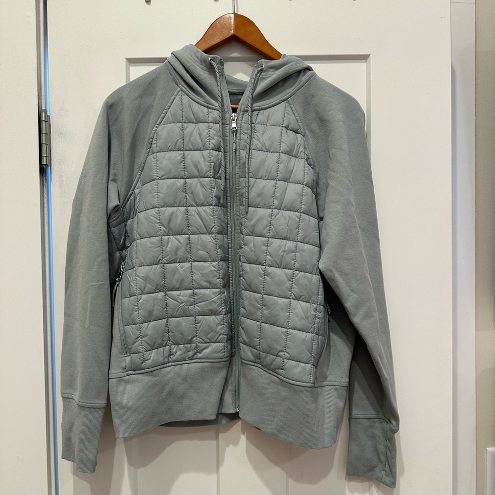 Old Navy Blue Quilted Zip-Up Hoodie Large